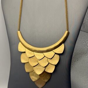 Chloe + Isabel Gold Tone Metal Bib Necklace N131G